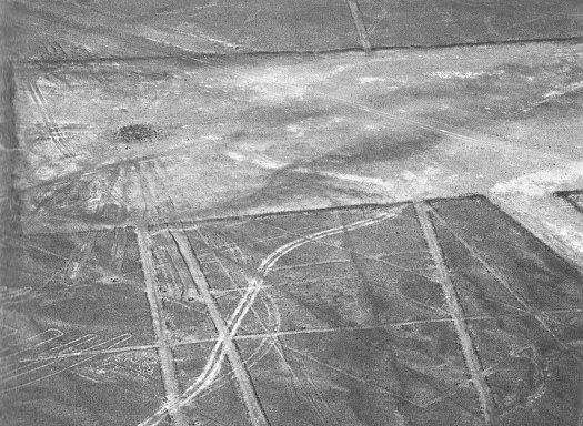 Ebene von Nasca, ein Linienstern auf
einer Piste (Loch? wo?) Ebene
von Nasca, ein Linienstern auf einer Piste (Loch?
wo?)