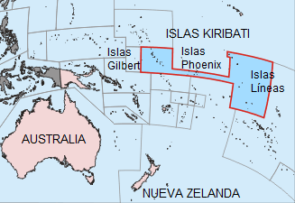 Mapa de las islas Kiribati