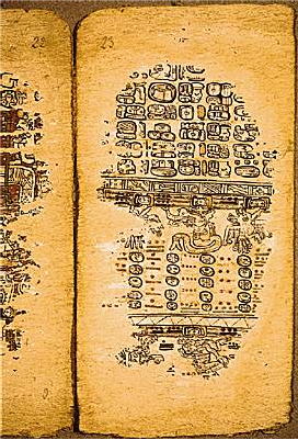 Codex Peresiano indicando profec�as de
                          los mayas