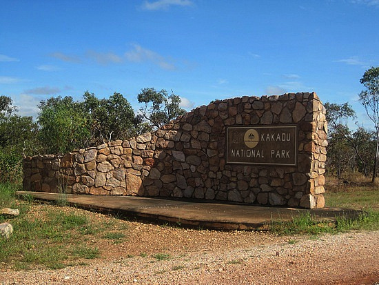 La entrada del
                            parque nacional "Kakadu" en
                            Australia del norte