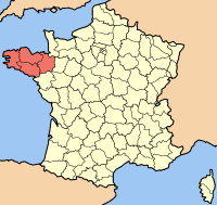 Mapa de Francia con
                        Breta�a