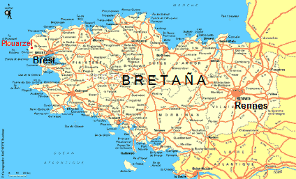 Mapa de la Breta�a
                        con Plouarzel