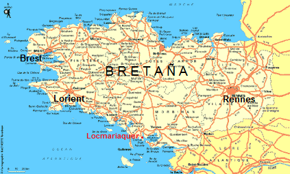 Mapa de Breta�a con
                        Locmariaquer