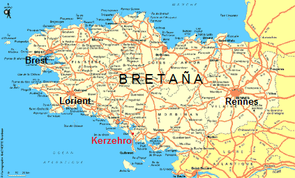 Mapa de la Breta�a
                        con Kerzehro
