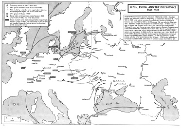 Russland 1900-1917: Lenin, Iskra und
                  Bolschewiken, Karte
