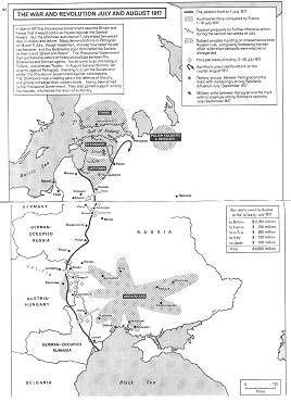 Russland 1917: Revolution Juli-August, Karte