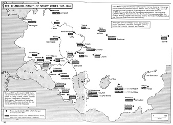 Sowjetunion SU 1917-1961: Namenwechsel von
                  St�dten, Karte