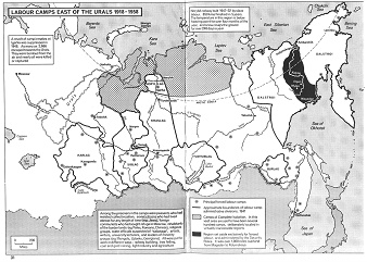 Sowjetunion SU
                    1918-1958: Arbeitslager / Gulag �stlich des Ural,
                    Karte
