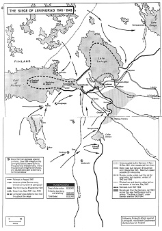 Sowjetunion SU 1941-1943: Die Belagerung von
                  Leningrad, Karte