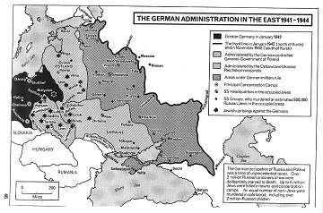 NS-Gliederung des besetzten Osteuropa
                    1941-1944, Karte