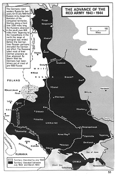 Sowjetunion SU 1943-1945: Der Vorstoss der Roten
                  Armee, Karte