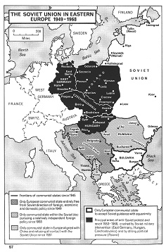 Sowjetunion SU 1949-1968: Die Westeuropapolitik
                  der SU, Karte