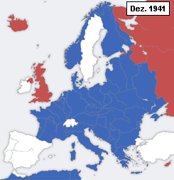 Karte des Russlandfeldzugs Barbarossa mit der
                  Ostfront im Dezember 1941