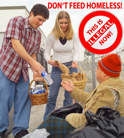 Plakat in den "USA": Obdachlose f�ttern verboten