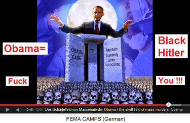 Mass murderer Obama with a skull field - he is
                    really the Black Hitler - Fuck You!