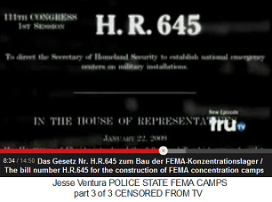 The law H.R.645 for the construction of the
                    FEMA concentration camps