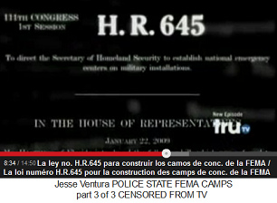 La ley H.R.645 para la construcci�n de los
                    campos de concentraci�n de la FEMA