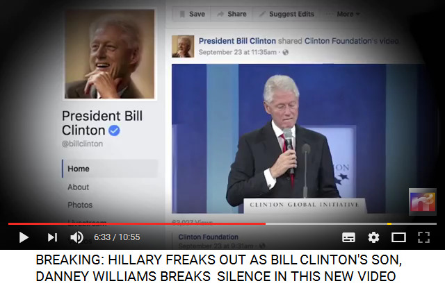 Krimineller Greis Bill Clinton auf einem
                        Podium seiner Clinton-Stiftung - mit
                        Twitter-Kontakt @billclinton