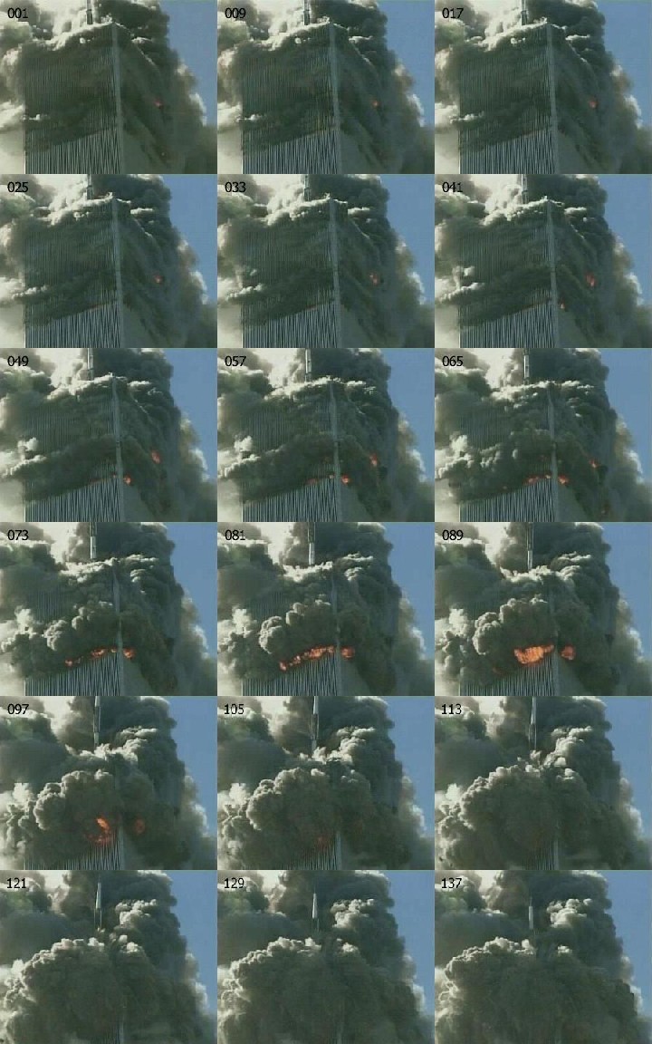 11 de septiembre, la secuencia de fotos de la
                voladura de la torre norte con c�mara lenta