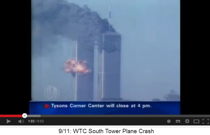 "US"-Medien zeigen einen
                          falschen Film mit dem zweiten Boeing-Einschlag
                          beim WTC an der Ecke des S�dturms 01