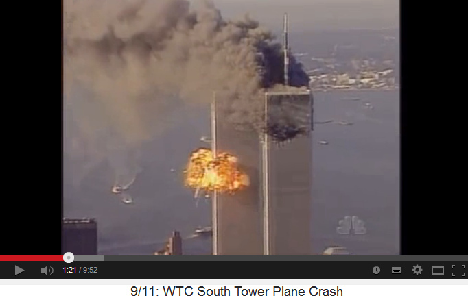 "US"-Medien zeigen einen
                            falschen Film mit dem zweiten
                            Boeing-Einschlag beim WTC an der Ecke des
                            S�dturms 02
