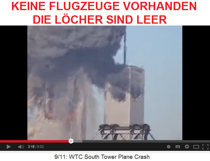 Der Nordturm und
                          S�dturm weisen leere L�cher auf - es stecken
                          KEINE Flugzeuge drin