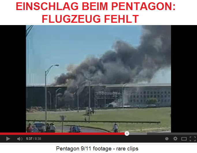 Pentagon, ein
                            brennender Aussenteil ohne Flugzeug am 11.
                            September 2001