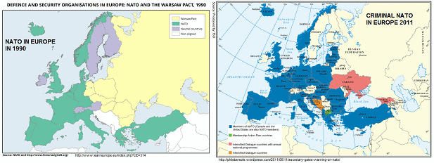 Maps of criminal NATO in Europe in
1990 and in 2011 Maps of criminal NATO in Europe in 1990 and
in 2011