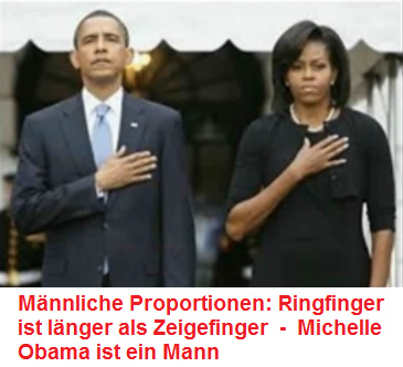 Michael
                        Obama ("Michelle Obama") hat einen
                        langen, m�nnlichen Ringfinger
