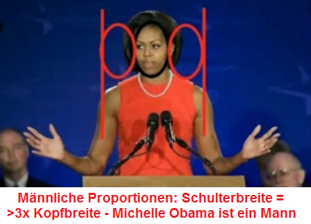 Michael
                        Obama ("Michelle Obama) hat die m�nnlichen
                        Schultern mit der 3-fachen Kopfbreite