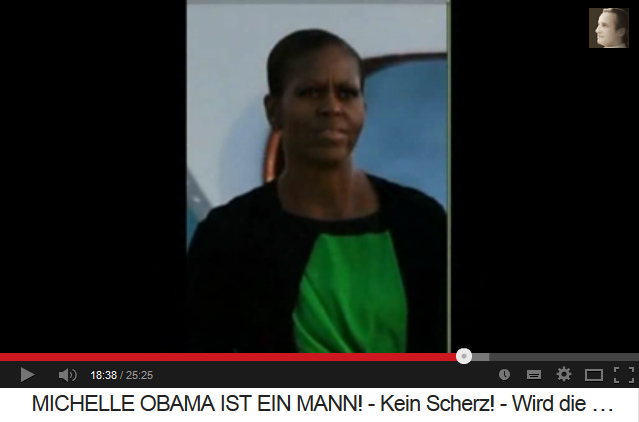 Michael Obama (alias
                      "Michelle Obama"), Portrait ohne
                      weibliche Accessoires und Maske, mit einem
                      m�nnlichen Gesicht und einem m�nnlichen Hals