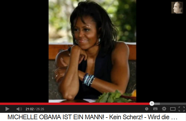 Michael Obama (alias
                      "Michelle Obama") mit m�nnlichen
                      Schultern und Armen