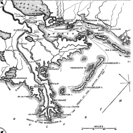 New Orleans with
                                  Mississippi-Delta in 1812