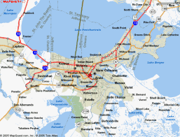 New Orleans in 2005: Marsh areas
                                  became residential areas under sea
                                  level.