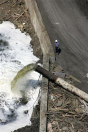 The first water pumps are pumping the
                            dirty water out of New Orleans into the sea
                            on 2005-09-07. The sea has to take over the
                            poisoned water...