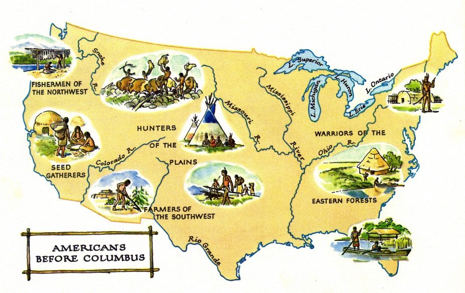 Map of North
                      "America" in 1400 aproximately
                      indicating the natives / primary nations
                      ("Indians") before Columbus came, wisdom
                      of natives about world and natural medicine is
                      concealed and NOT shown on this map