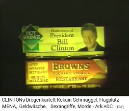 Wahlplakat f�r den Kokain-Bill
                            Clinton in Hot Springs, wo er aufgewachsen
                            ist