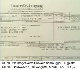 Dokument
                            der Lasater&Company des
                            Drogenschmugglers Dan Lasater