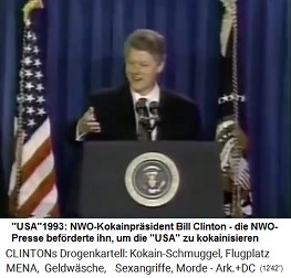 1993-2001: Der kriminelle
                            NWO-Kokain-Pr�sident Bill Clinton am
                            Rednerpult