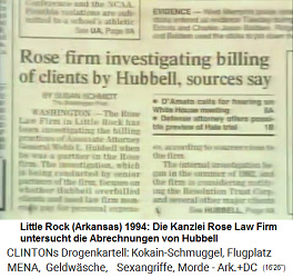 Little Rock
                            (Arkansas) 1994: Die Anwaltskanzlei Rose Law
                            Firm untersucht die Abrechnungen von
                            Hubbell