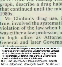 Artikel: Kokain-Bill Clinton bricht das
                            Gesetz mit Drogenmissbrauch