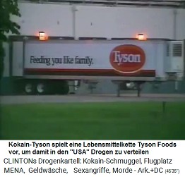 Kokain-Donald Tyson spielt "Lebensmittelkette Tyson Foods", um damit in den "USA" Drogen zu verteilen