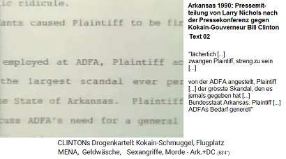 Little Rock (Arkansas) 1990: Die Pressemitteilung von Larry Nichols nach der Pressekonferenz gegen Kokain-Gouverneur Bill Clinton Text 02