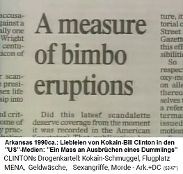 Artikel �ber den Kokain-Pr�sidenten Bill Clinton: Ausbr�che eines Dummlings