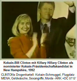 New Hampshire 1992: Kokain-Gouverneur Bill Clinton mit Killary Hillary Clinton wird zum Kokain-Pr�sidentschaftskandidaten nominiert