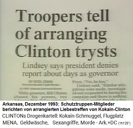 Artikel: Soldaten berichten von Clinton-Liebesst�ndchen. Lindsey sagt, der Pr�sident negiert den Bericht �ber die Zeit als Gouverneur