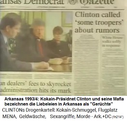 Kokain-Pr�sident Bill Clinton und seine Mafia bezeichnen die Liebeleien als "Ger�chte"
