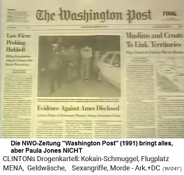 Die NWO-Zeitung "Washington Post" (1991) bringt alles, aber Paula Jones NICHT