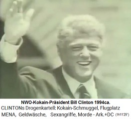Der Ekel-NWO-Kokain-Pr�sident Bill Clinton 1994 lacht weiterhin mit Schmierkampagnen in der Presse durch seine "Image-Berater"...