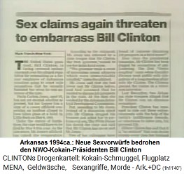 Artikel: Neue Sexvorw�rfe bedrohen den Ekel-NWO-Kokain-Pr�sidenten Bill Clinton